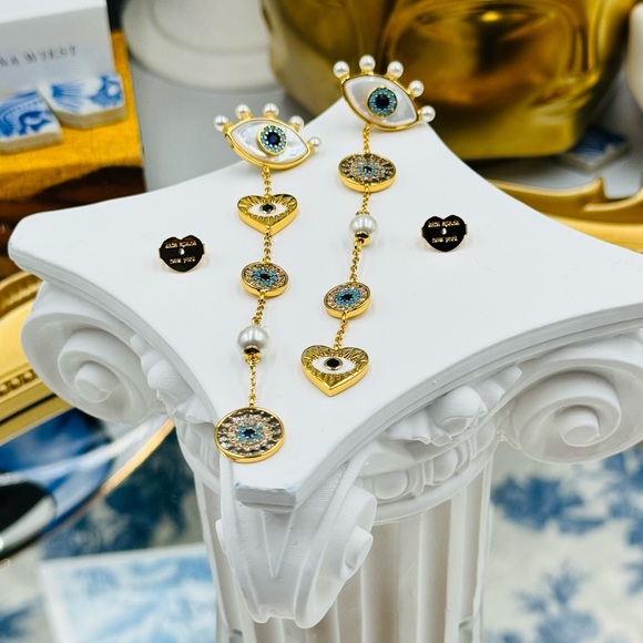 🆕 KATE SPADE 🧿 NWT Evil Eye Linear Earrings - Picture 7 of 15